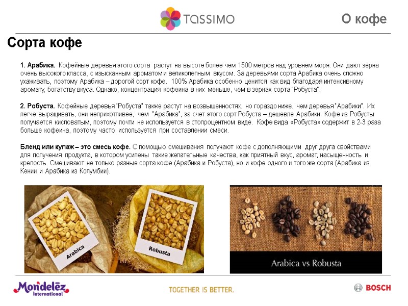 Сорта кофе О кофе 1. Арабика.  Кофейные деревья этого сорта  растут на